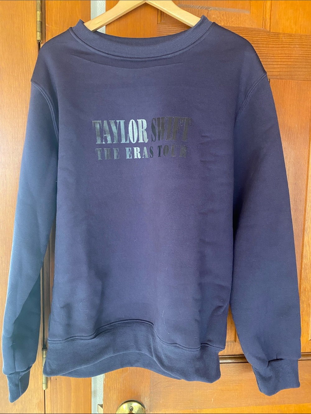 Taylor Swift Navy Crewneck Sweatshirt with 'The Eras Tour' Chest Logo